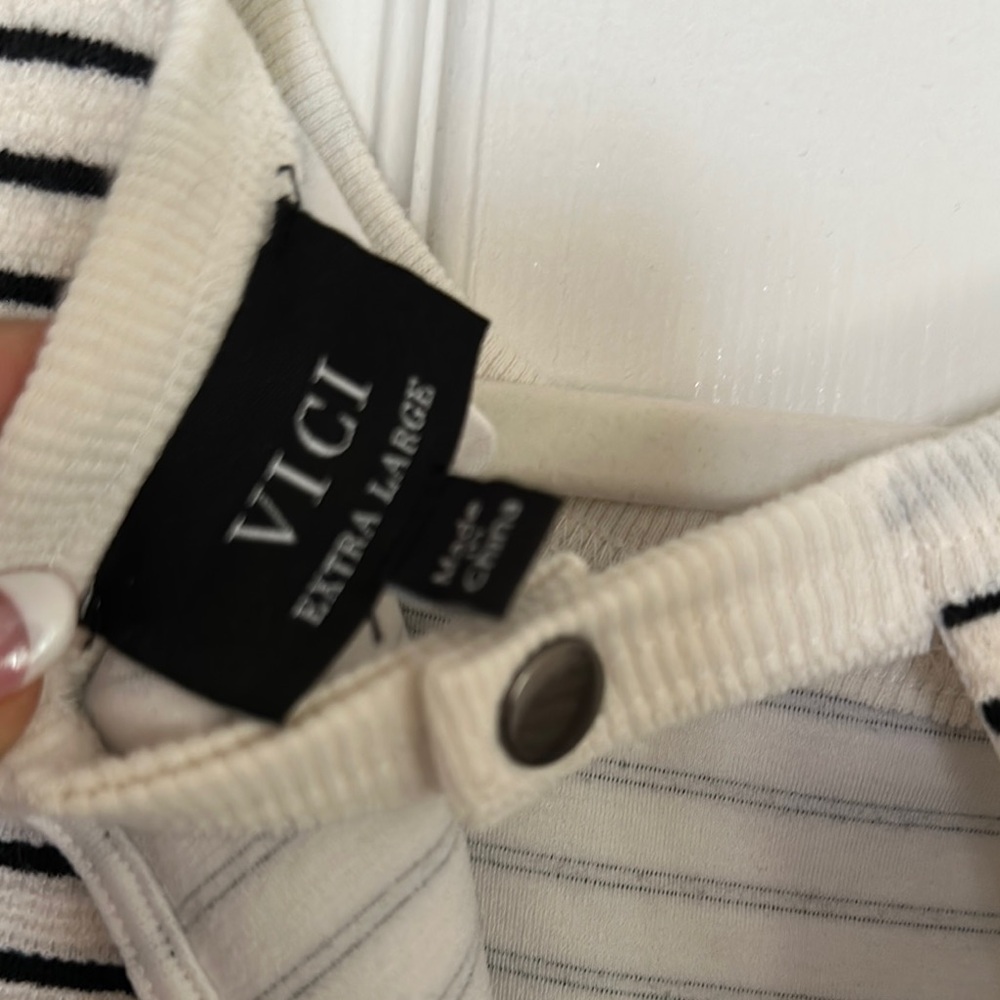 Vici Black and White Striped Romper - Picture 8 of 8